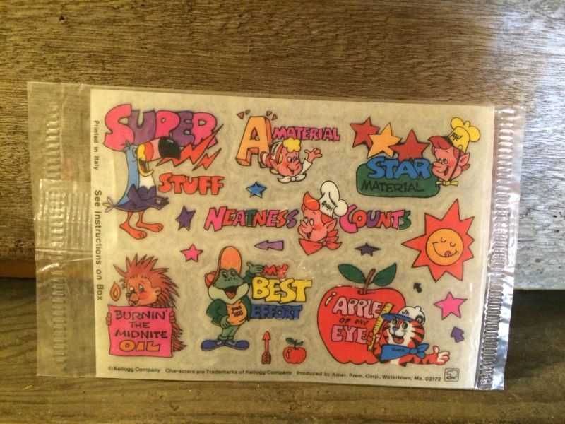 Kelloggs Water Slide Decal ビンテージ ケロッグ トニーザタイガー ステッカー デカール 水張り ノベルティー シリアル アドバタイジング 企業キャラクター 企業物 アメリカ雑貨 ヴィンテージ 70年代 Vintage Advertising Character 企業系 キャラクター Cereal