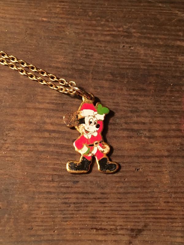 Mickey Mouse Necklace　ビンテージ ディズニー ミッキーマウス サンタ ネックレス アメリカ雑貨 ヴィンテージ 80年代
