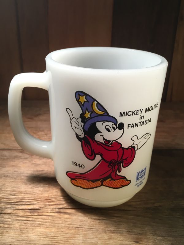 Mickey Mouse In Fantasia Fire King Mug ビンテージ ディズニー