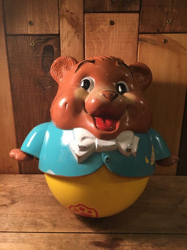 60's Fisher Price CHUBBY CUB ビンテージ フィッシャープライス クマ 起き上がりこぼし 60年代 ヴィンテージ -  STIMPY(Vintage Collectible Toys）スティンピー(ビンテージ コレクタブル トイズ）