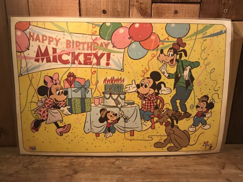 Disney Vintage Place Mat ビンテージ ディズニー ペプシ ミッキーマウス ハッピーバースデー ランチョンマット 70年代 ヴィンテージ Stimpy Vintage Collectible Toys スティンピー ビンテージ コレクタブル トイズ