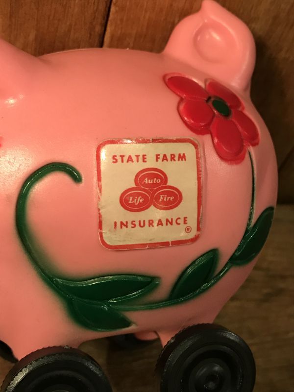 State Farm Insurance Piggy Coin Bank ステートファーム ビンテージ コインバンク 貯金箱 アドバタイジング 70年代 Stimpy Vintage Collectible Toys スティンピー ビンテージ コレクタブル トイズ