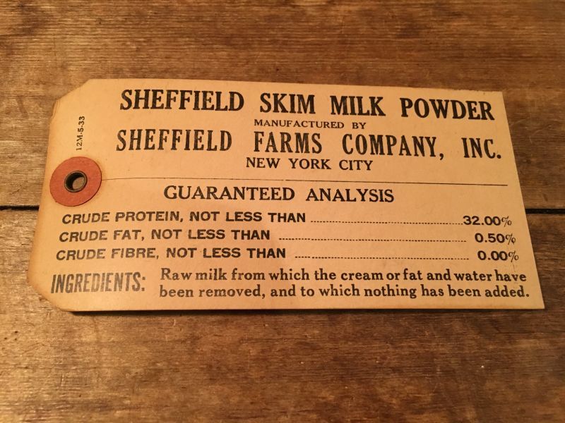 Vintage Sheffield Farms Milk ビンテージ ミルクタグ 紙物 紙タグ ヴィンテージ Stimpy Vintage Collectible Toys スティンピー ビンテージ コレクタブル トイズ
