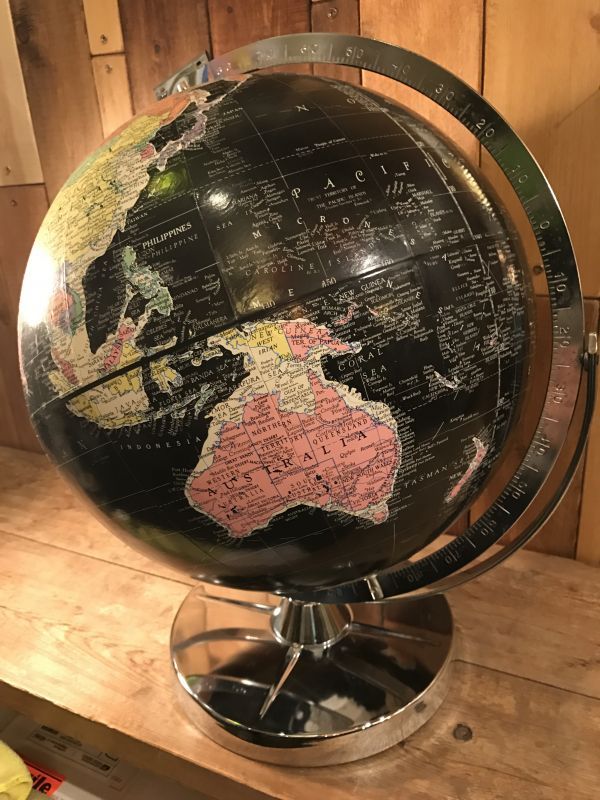 VIntage REPLOGLE Globe Black Ocean ビンテージ 地球儀 ブラック