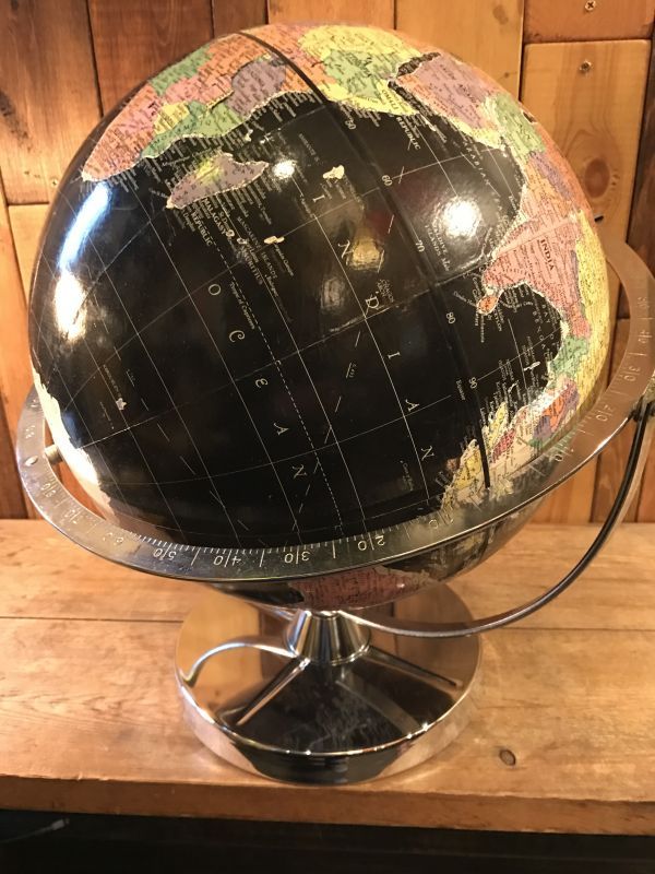 VIntage REPLOGLE Globe Black Ocean ビンテージ 地球儀 ブラック