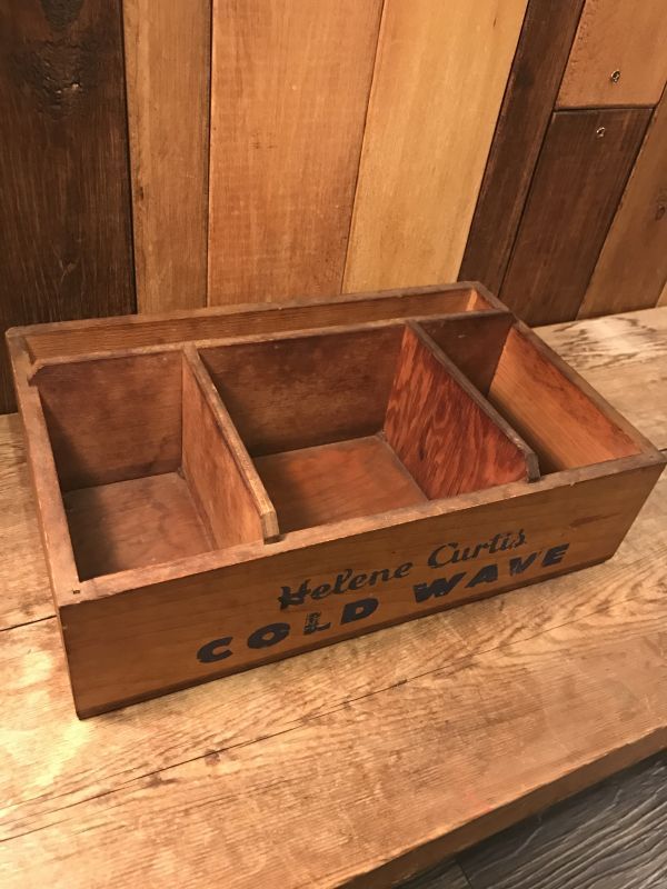 Vintage Box Helene Curtis Cold Wave ビンテージ 企業 木箱
