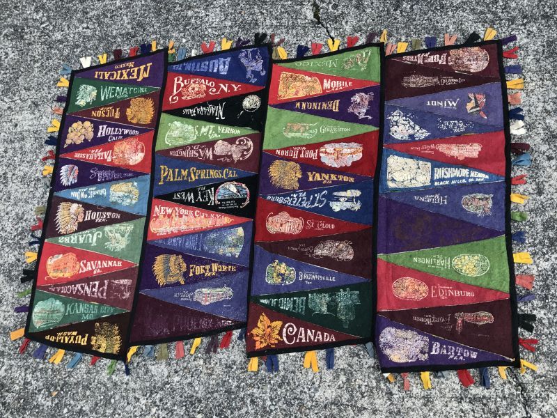 Felt Pennant Rug ビンテージ ペナント ラグ カウボーイ インディアン