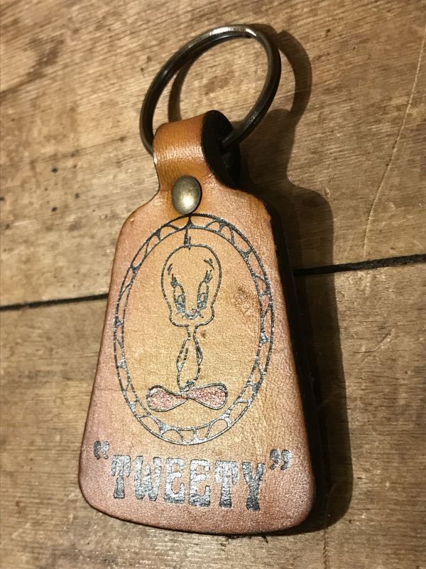 Looney Tunes Tweety Leather Key Ring トゥイーティー ビンテージ 