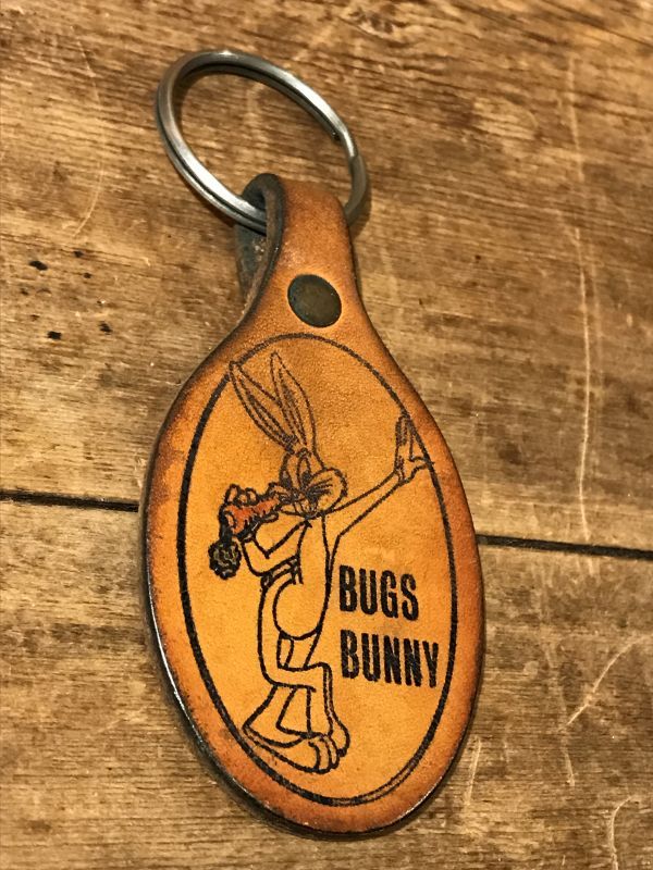Looney Tunes Bugs Bunny Leather Key Ring バッグスバニー ビンテージ