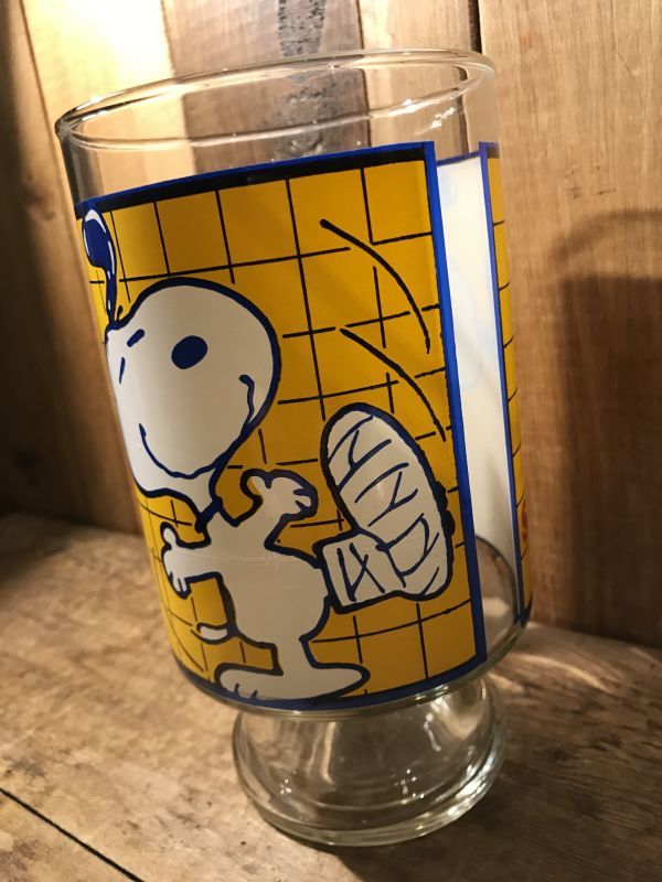Snoopy Peanuts Big Glass スヌーピー ビンテージ グラス ピーナッツ コップ 70年代 ヴィンテージ Vintage Stimpy Vintage Collectible Toys スティンピー ビンテージ コレクタブル トイズ