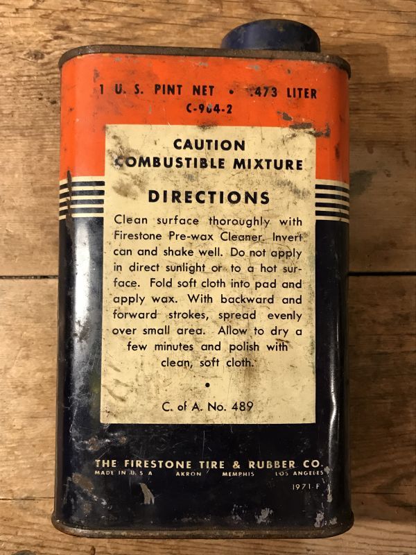 Firestone Liquid Polishing Wax Tin Can ファイヤーストーン