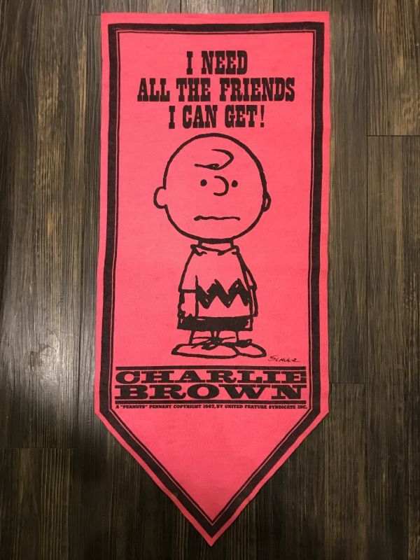 Snoopy Peanuts Charlie Brown Felt Banner スヌーピー ビンテージ バナー 60年代 チャーリーブラウン  ピーナッツ フェルト ヴィンテージ vintage - STIMPY(Vintage Collectible Toys）スティンピー(ビンテージ  コレクタブル トイズ）
