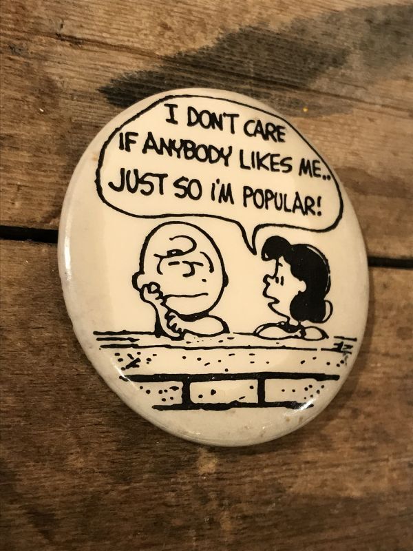 Snoopy Peanuts Can Badge スヌーピー ビンテージ 缶バッジ ルーシー 