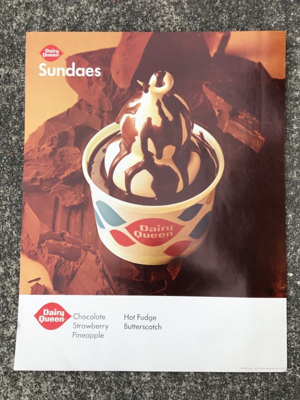 Dairy Queen Sundae Display Poster デイリークイーン ビンテージ