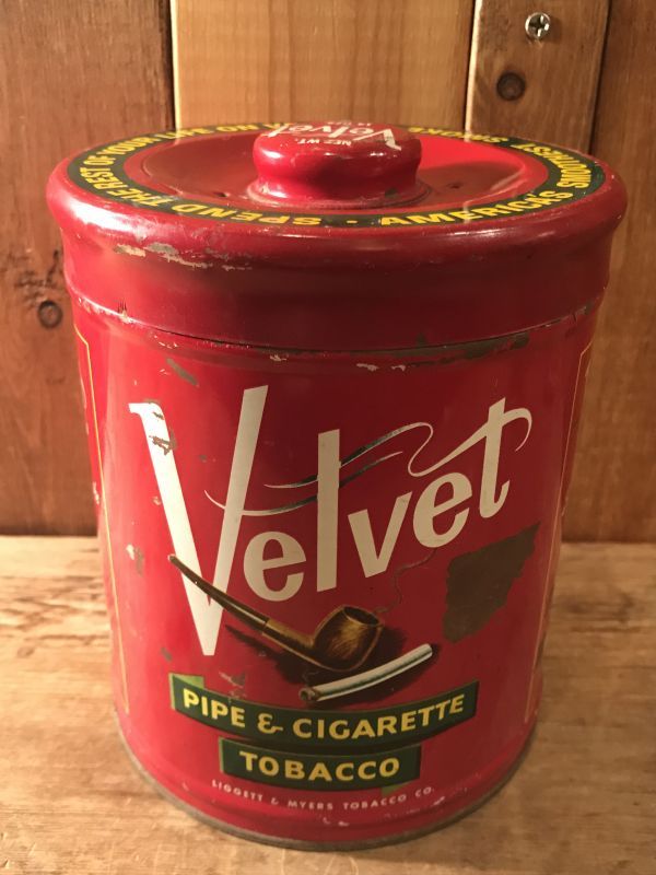 Velvet Tobacco Tin Can タバコ 50年代 ブリキ缶 ベルベット