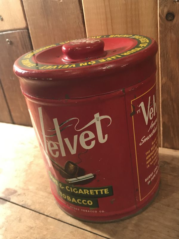 Velvet Tobacco Tin Can タバコ 50年代 ブリキ缶 ベルベット