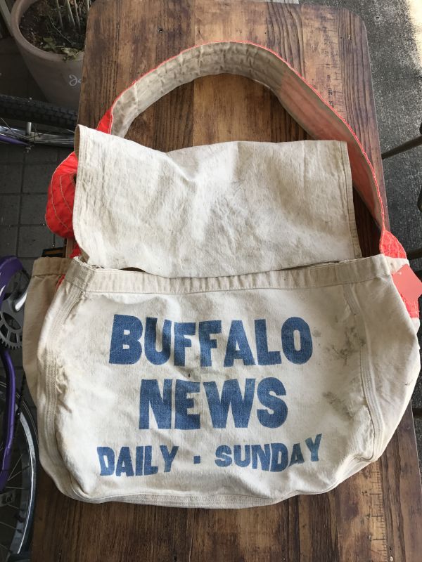 Buffalo News Newspaper Bag ニュースペーパーバッグ 50年代 キャンバス アドバタイジング 古着 ヴィンテージ アンティーク  antique vintage - STIMPY(Vintage Collectible Toys）スティンピー(ビンテージ コレクタブル トイズ）