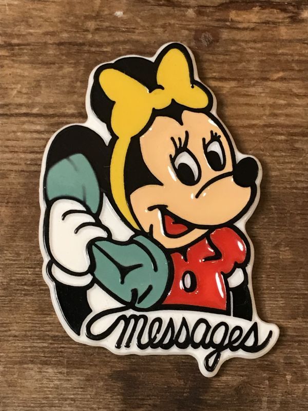 Disney Minnie Plastic Magnet ミニーマウス マグネット 70年代 ディズニー ヴィンテージ Vintage Stimpy Vintage Collectible Toys スティンピー ビンテージ コレクタブル トイズ