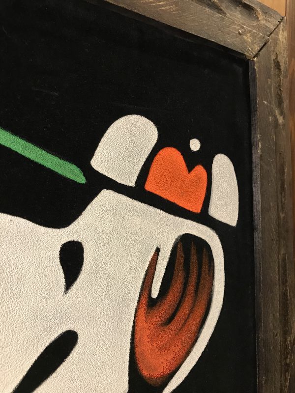 Snoopy Peanuts Baseball Velvet Painting Art Wall Hanging