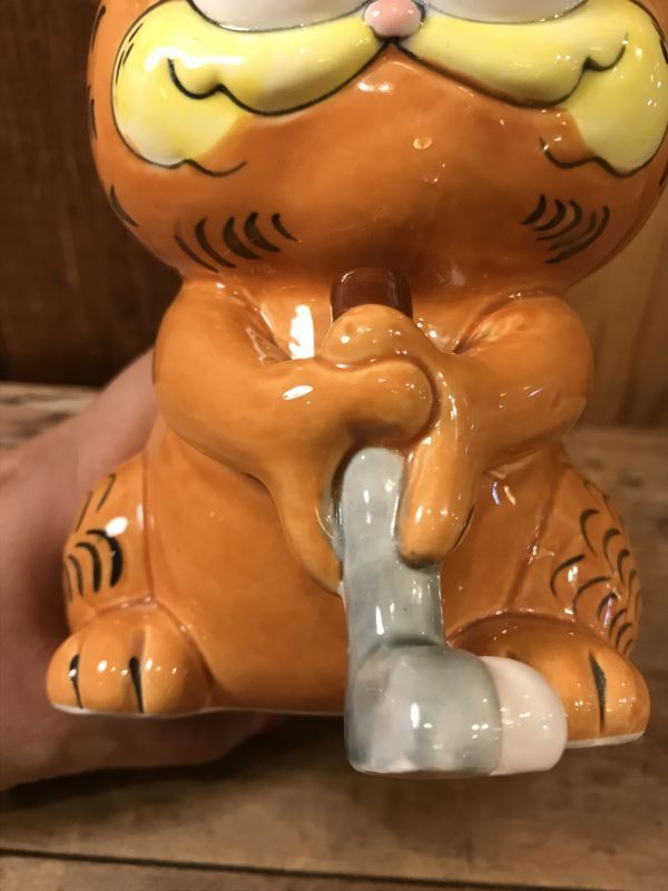 Garfield Golfer Ceramic Bank ガーフィールド ビンテージ 陶器 貯金箱 