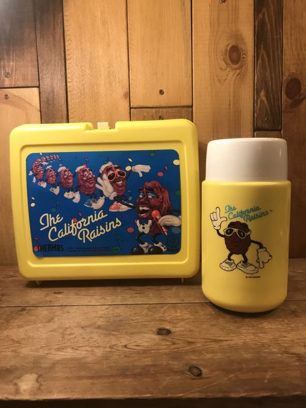 California Raisins Thermos Plastic Lunch Box カリフォルニアレーズンズ ビンテージ ランチボックス サーモス  企業キャラクター 80年代 - STIMPY(Vintage Collectible Toys）スティンピー(ビンテージ コレクタブル トイズ）