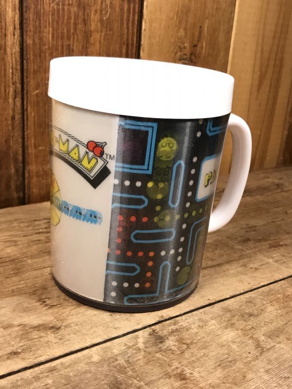 Pac Man 3 D Lenticular Thermo Mug パックマン ビンテージ サーモマグカップ レンチキュラー 80年代 Stimpy Vintage Collectible Toys スティンピー ビンテージ コレクタブル トイズ