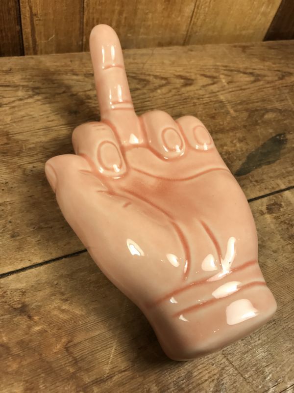 Fuck Sign Ceramic Ashtray ファックサイン ビンテージ アシュトレイ
