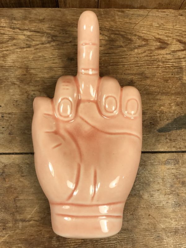 Fuck Sign Ceramic Ashtray ファックサイン ビンテージ アシュトレイ