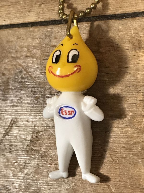 Esso Oil Drop Boy Keychain エッソ ビンテージ キーチェーン オイル