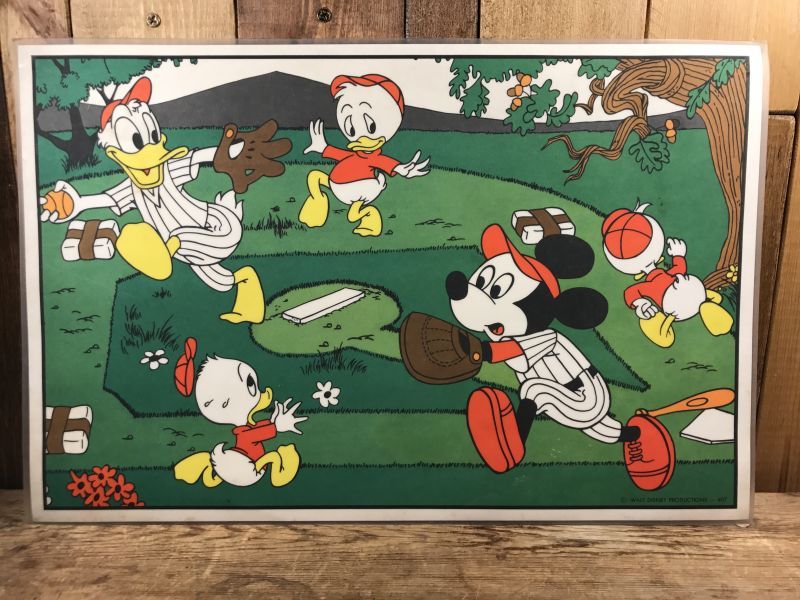 Disney Micky Duck Family Place Mat ミッキーマウス ビンテージ ランチョンマット ダックファミリー 70年代 Stimpy Vintage Collectible Toys スティンピー ビンテージ コレクタブル トイズ