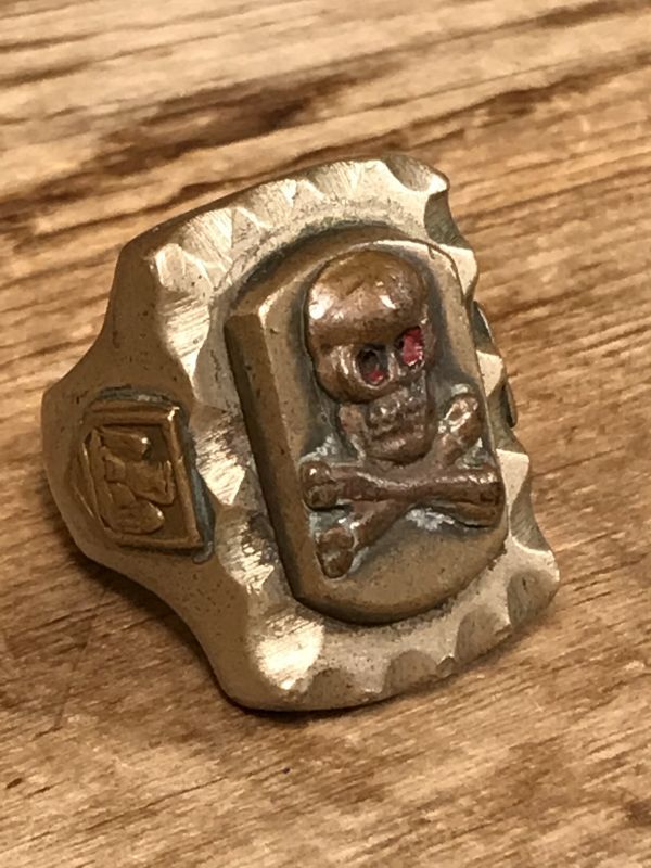 Skull and Crossbones Mexican Biker Ring スカル ビンテージ