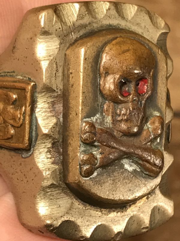 Skull and Crossbones Mexican Biker Ring スカル ビンテージ