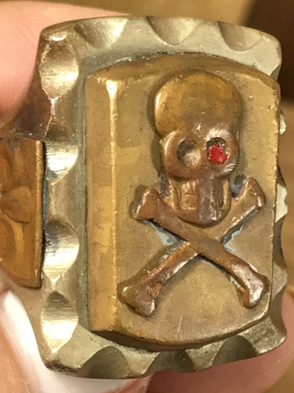Skull and Crossbones Mexican Biker Ring スカル ビンテージ