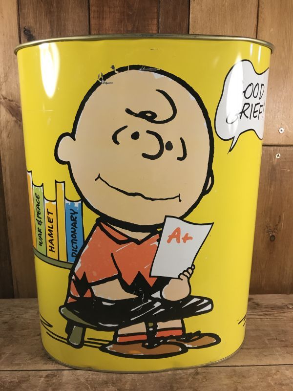 Cheinco Peanuts Snoopy Metal Trash Can スヌーピー ビンテージ 