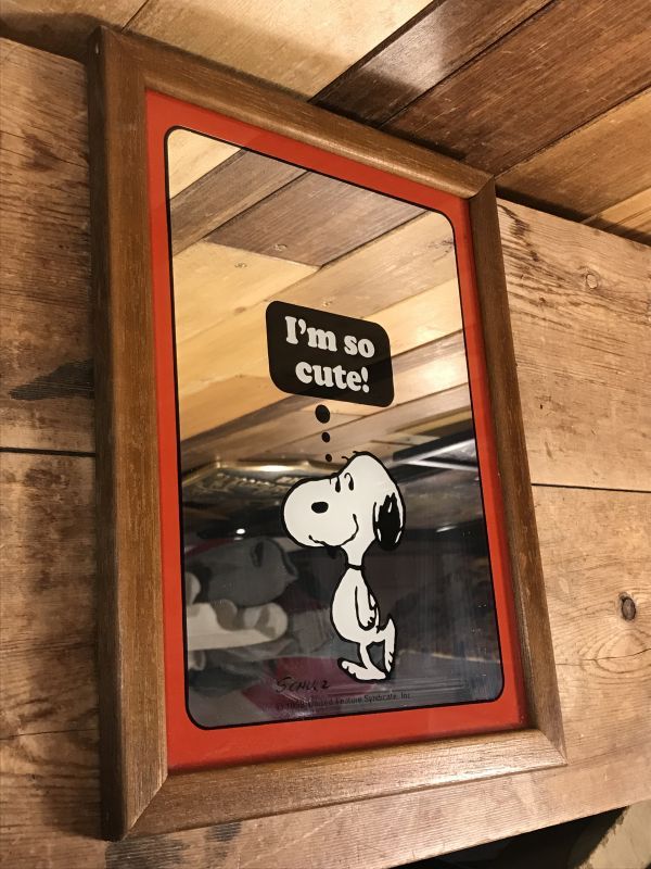 スヌーピー PEANUTS 1970's ヴィンテージ ミラー 鏡 壁掛け