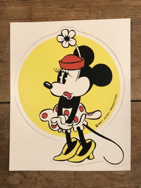 Walt Disney Character Minnie Mouse Sticker ミニーマウス ビンテージ ステッカー ディズニー 80年代 Stimpy Vintage Collectible Toys スティンピー ビンテージ コレクタブル トイズ
