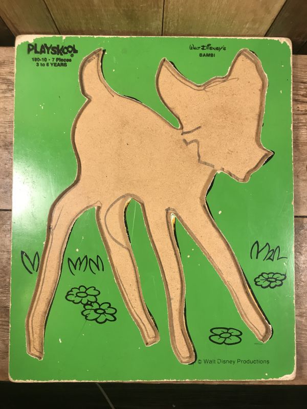 Playskool Disney Bambi Wood Puzzle バンビ ビンテージ ウッドパズル ディズニー 70年代 Stimpy Vintage Collectible Toys スティンピー ビンテージ コレクタブル トイズ