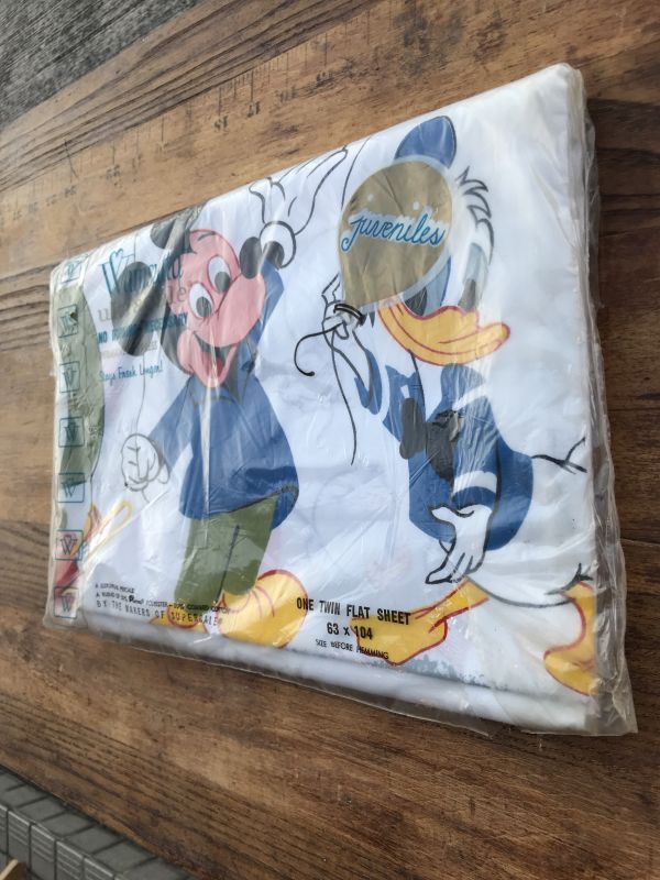 Disney Character Band Party Twin Flat Sheet Deadstock ディズニー