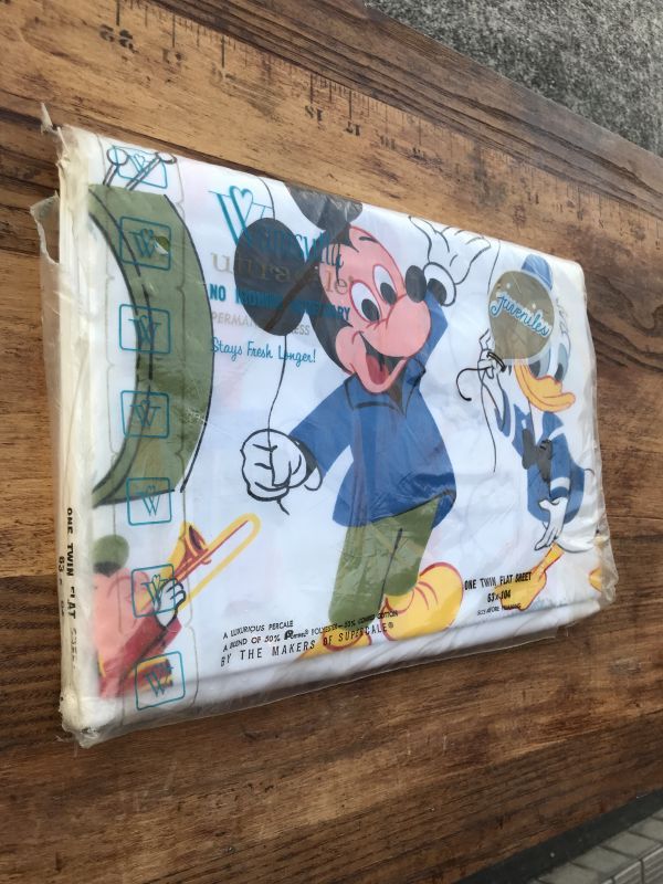 Disney Character Band Party Twin Flat Sheet Deadstock ディズニー