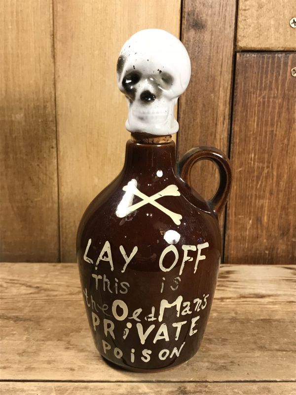 Lay Off This Is The Old Man's Private Poison Skull Decanter スカル