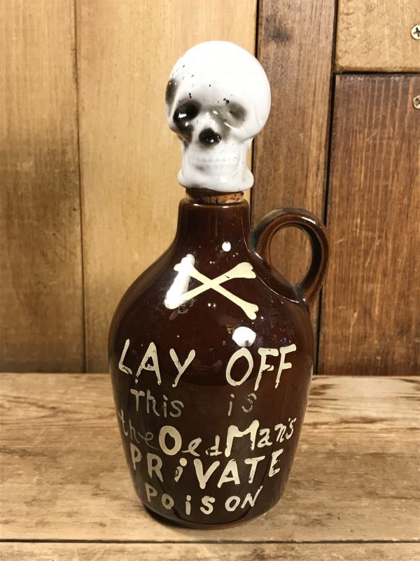 Lay Off This Is The Old Man's Private Poison Skull Decanter スカル ...