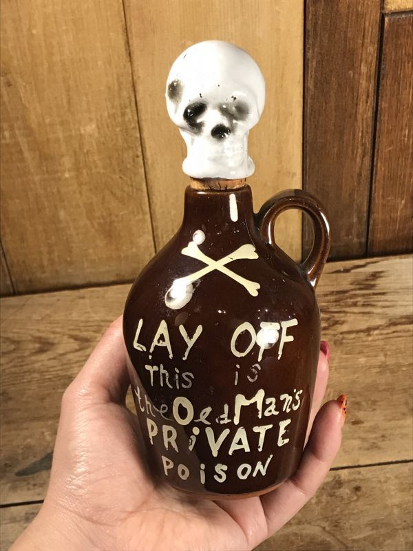 Lay Off This Is The Old Man's Private Poison Skull Decanter スカル