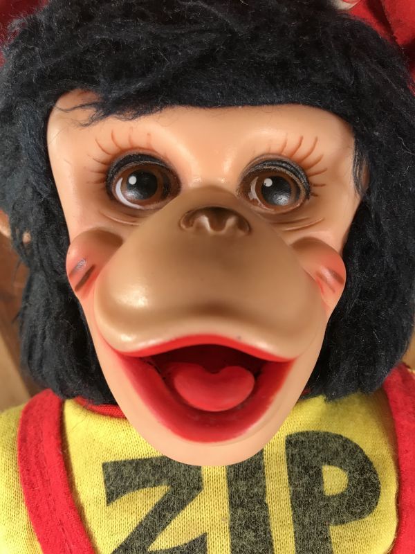 Vintage 60s Large Mr Bim Zip Zippy Monkey Chimpanzee Black