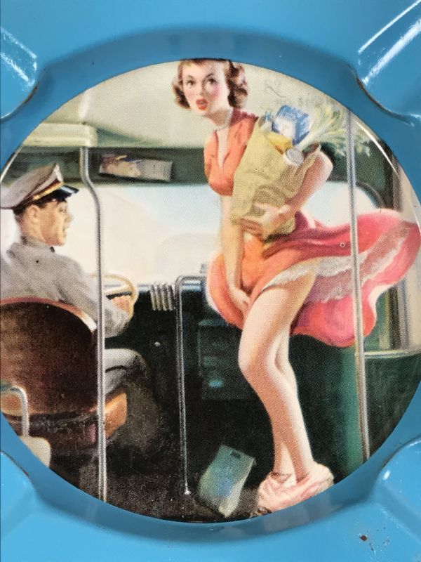 Advertising Pinup Girl Tin Ashtray ピンナップガール ビンテージ アシュトレイ 灰皿 50年代 Stimpy Vintage Collectible Toys スティンピー ビンテージ コレクタブル トイズ