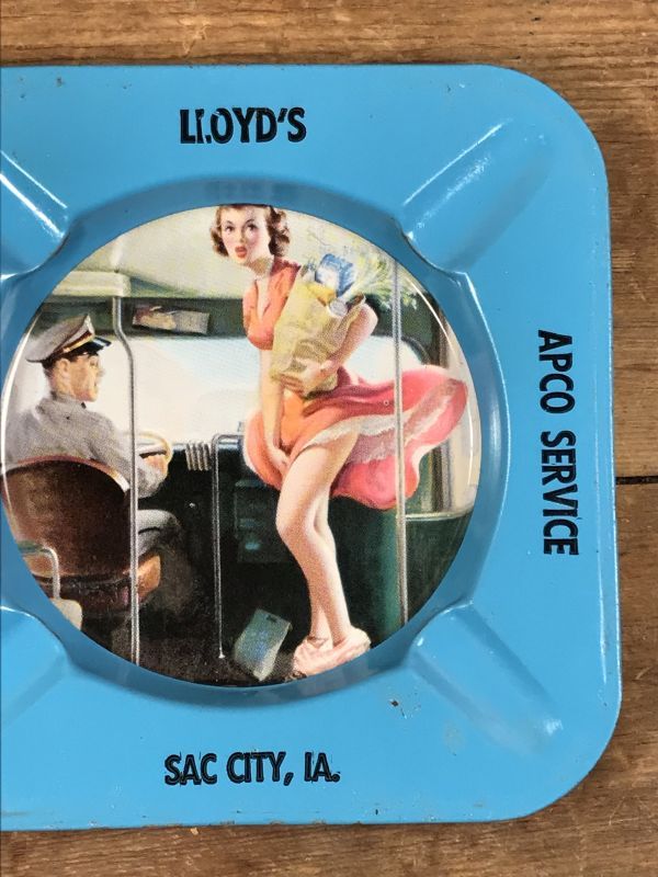 Advertising Pinup Girl Tin Ashtray ピンナップガール ビンテージ