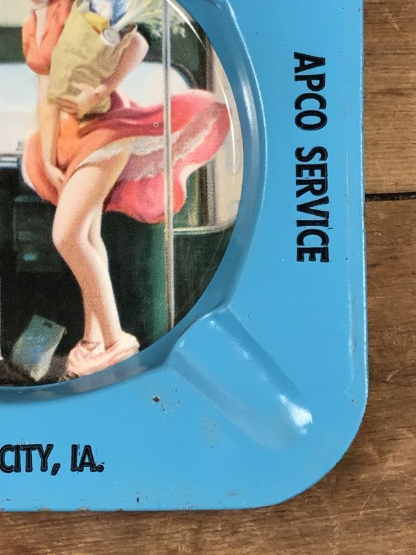 Advertising Pinup Girl Tin Ashtray ピンナップガール ビンテージ 