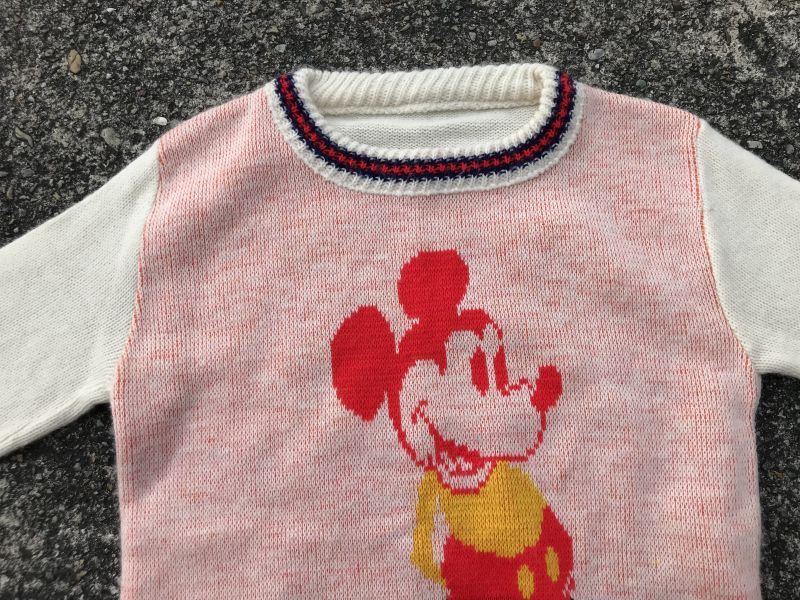 ディズニーコレクション ディズニー ミッキー セーター 刺繍 ピンク