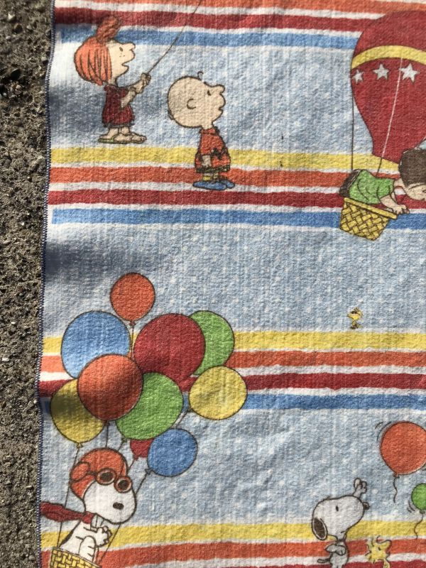 Peanuts Snoopy Balloon Blanket スヌーピー ビンテージ ブランケット ピーナッツ 70年代 Stimpy Vintage Collectible Toys スティンピー ビンテージ コレクタブル トイズ