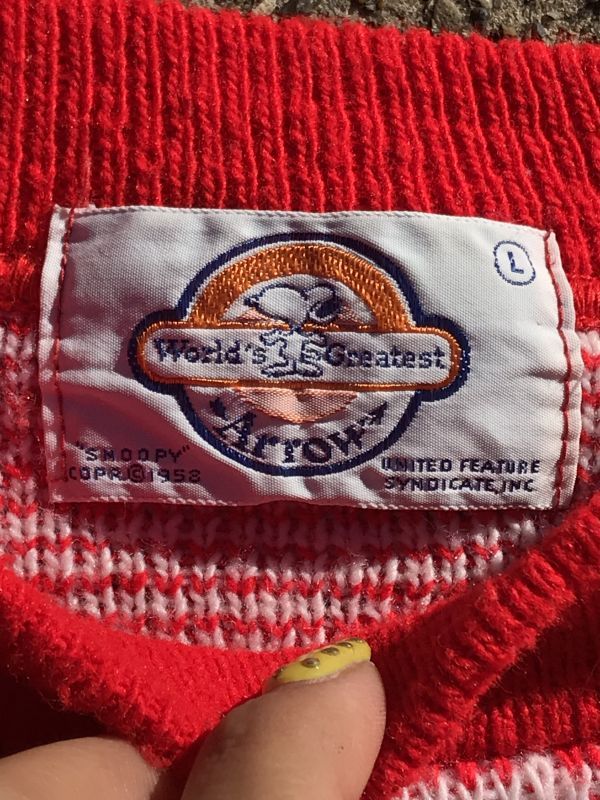 Arrow Peanuts Snoopy Knit Sweater スヌーピー ビンテージ セーター