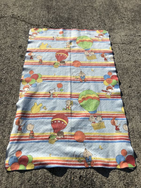 Peanuts Snoopy Balloon Blanket スヌーピー ビンテージ ブランケット ピーナッツ 70年代 Stimpy Vintage Collectible Toys スティンピー ビンテージ コレクタブル トイズ